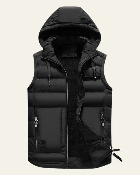 Aurazio Gilet imbottito con cappuccio da uomo