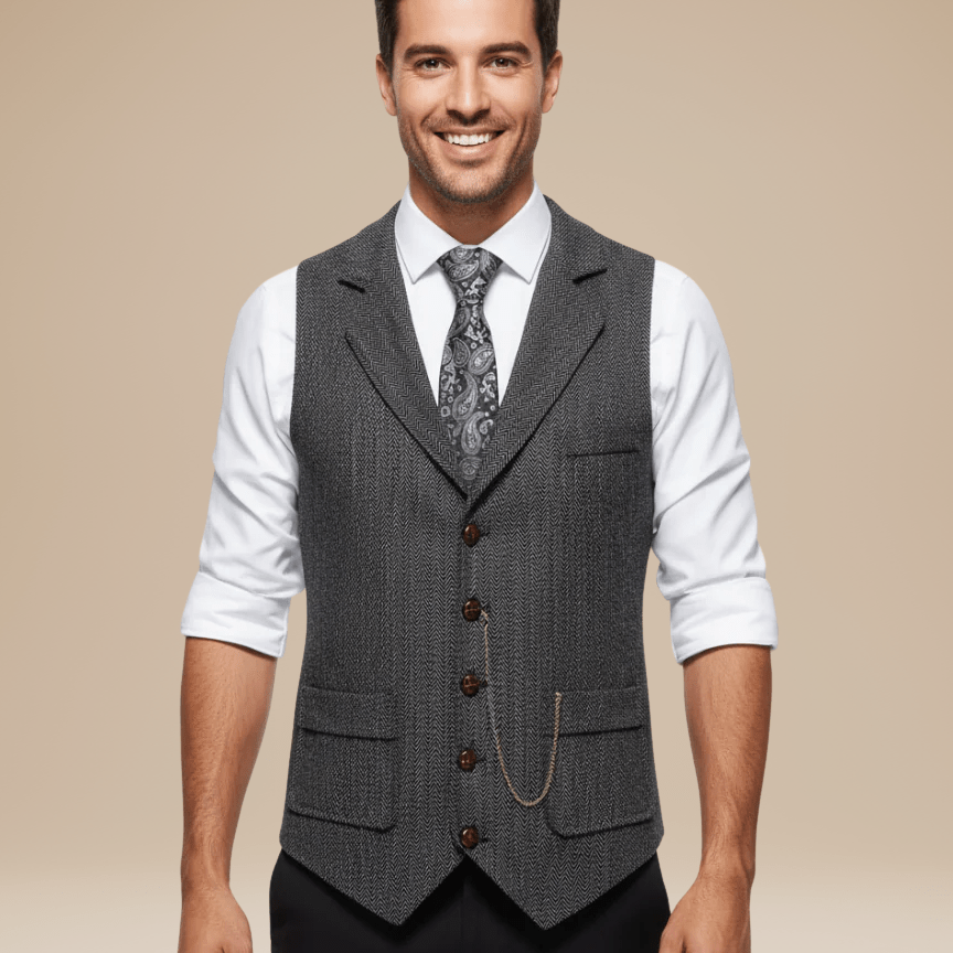 Aurazio Gilet Uomo Elegante Stile Classico Moderno Taglio Sartoriale Versatile Per Cerimonie E Lavoro