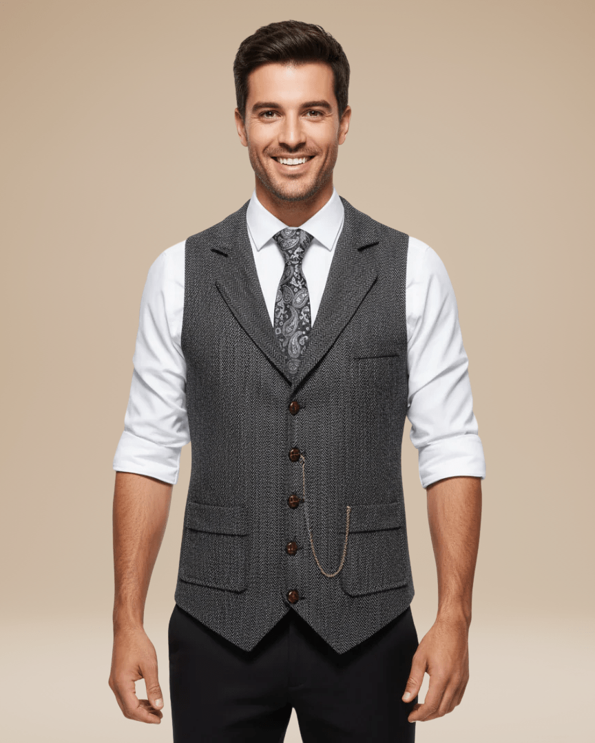 Aurazio Gilet Uomo Elegante Stile Classico Moderno Taglio Sartoriale Versatile Per Cerimonie E Lavoro