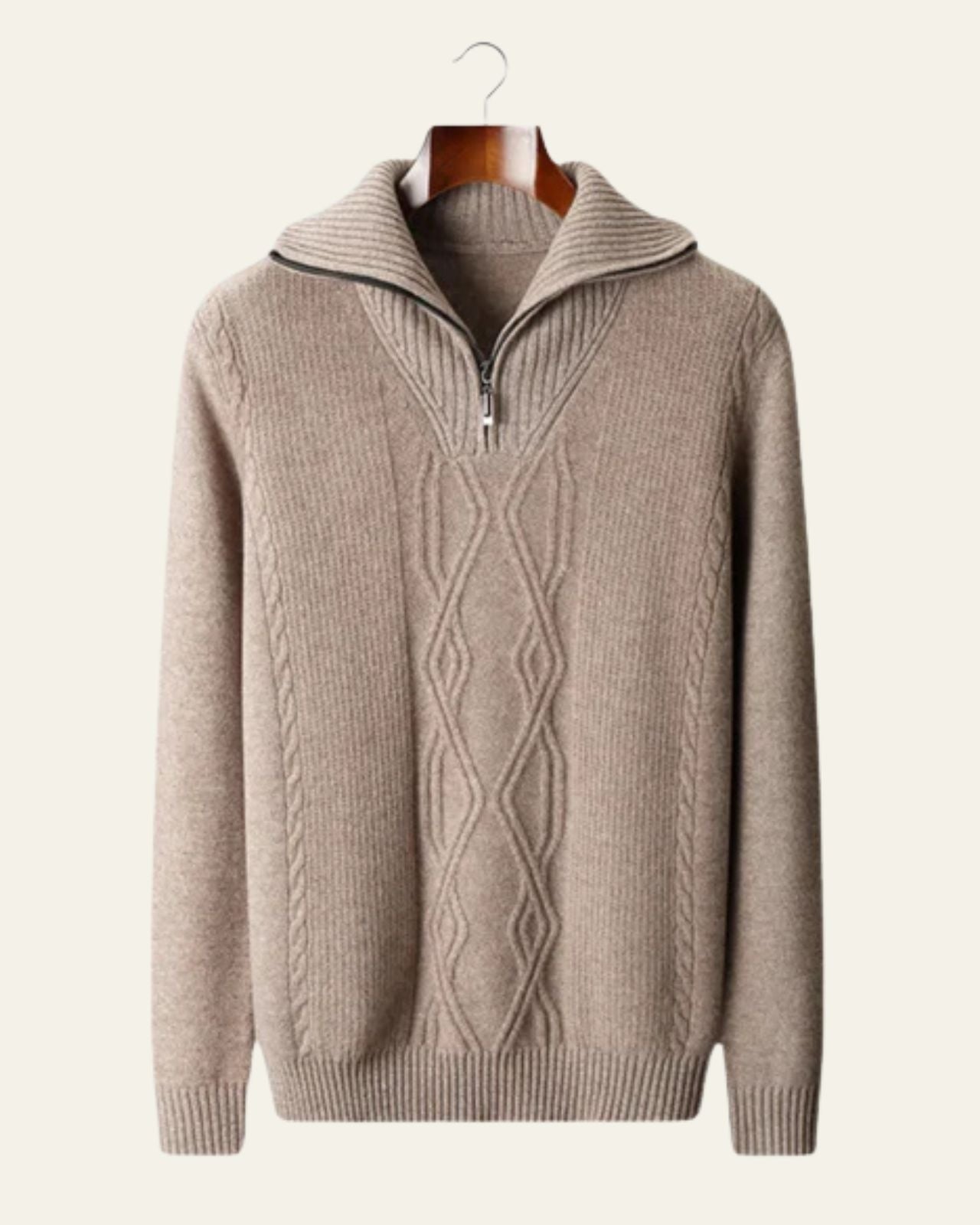 Aurazio Maglione in Lana Merino Extrafine con Zip a 1/4 da uomo