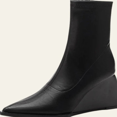 Aurazio Stivaletto con zeppa in pelle vegana da donna