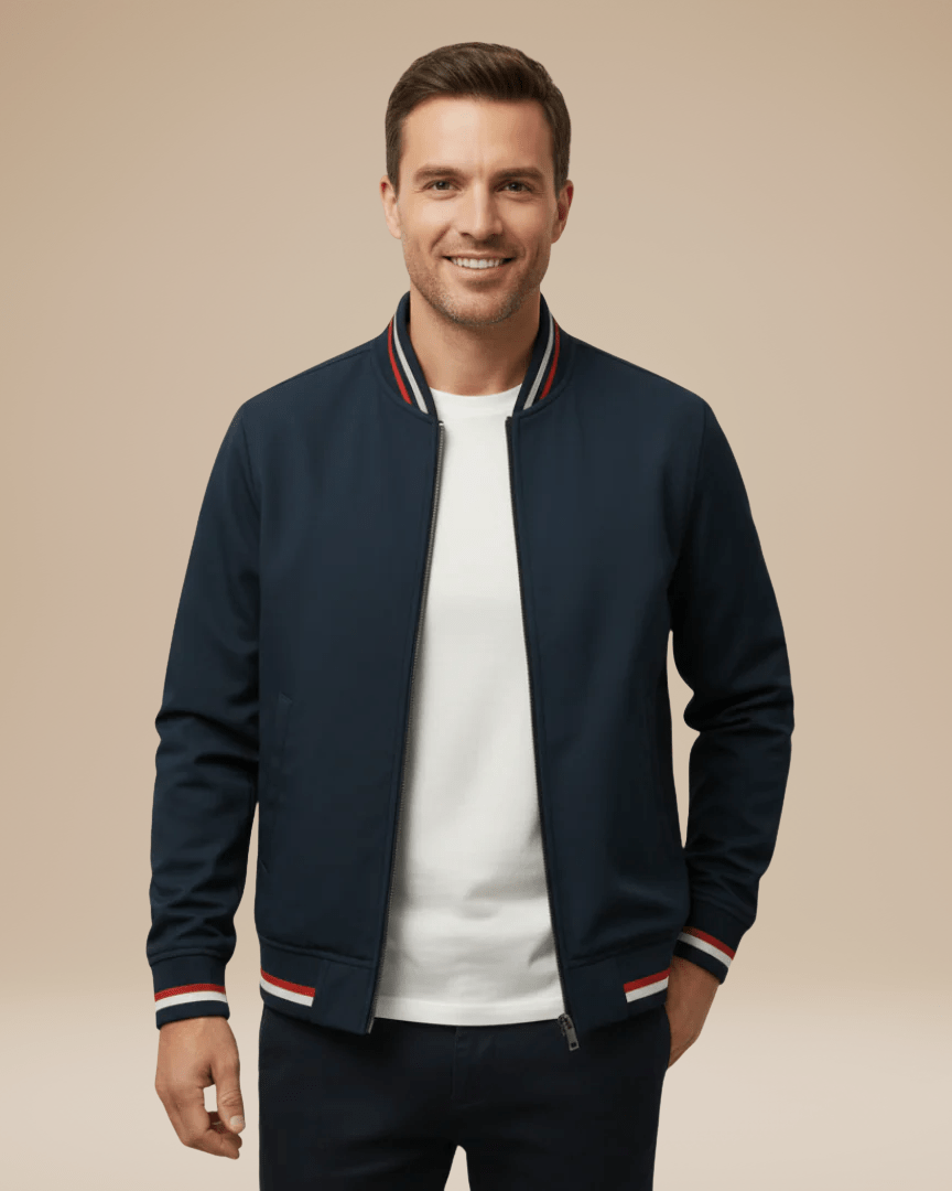 Aurazio Bomber Uomo Casual Colletto A Costine Per Vita Di Città Comfort E Stile Urbano