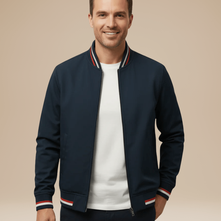 Aurazio Bomber Uomo Casual Colletto A Costine Per Vita Di Città Comfort E Stile Urbano