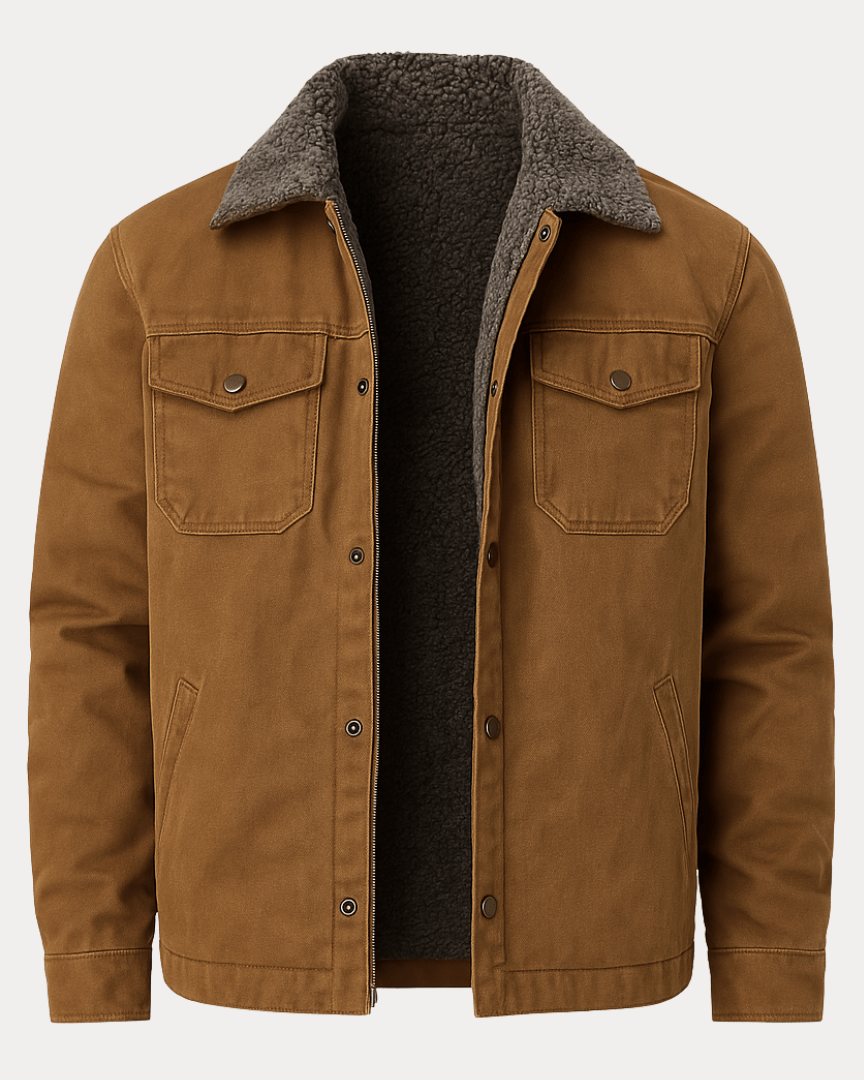 Aurazio Giacca Pile Foderata Uomo Calda E Casual Taglio Regolare Confortevole Per Autunno Inverno