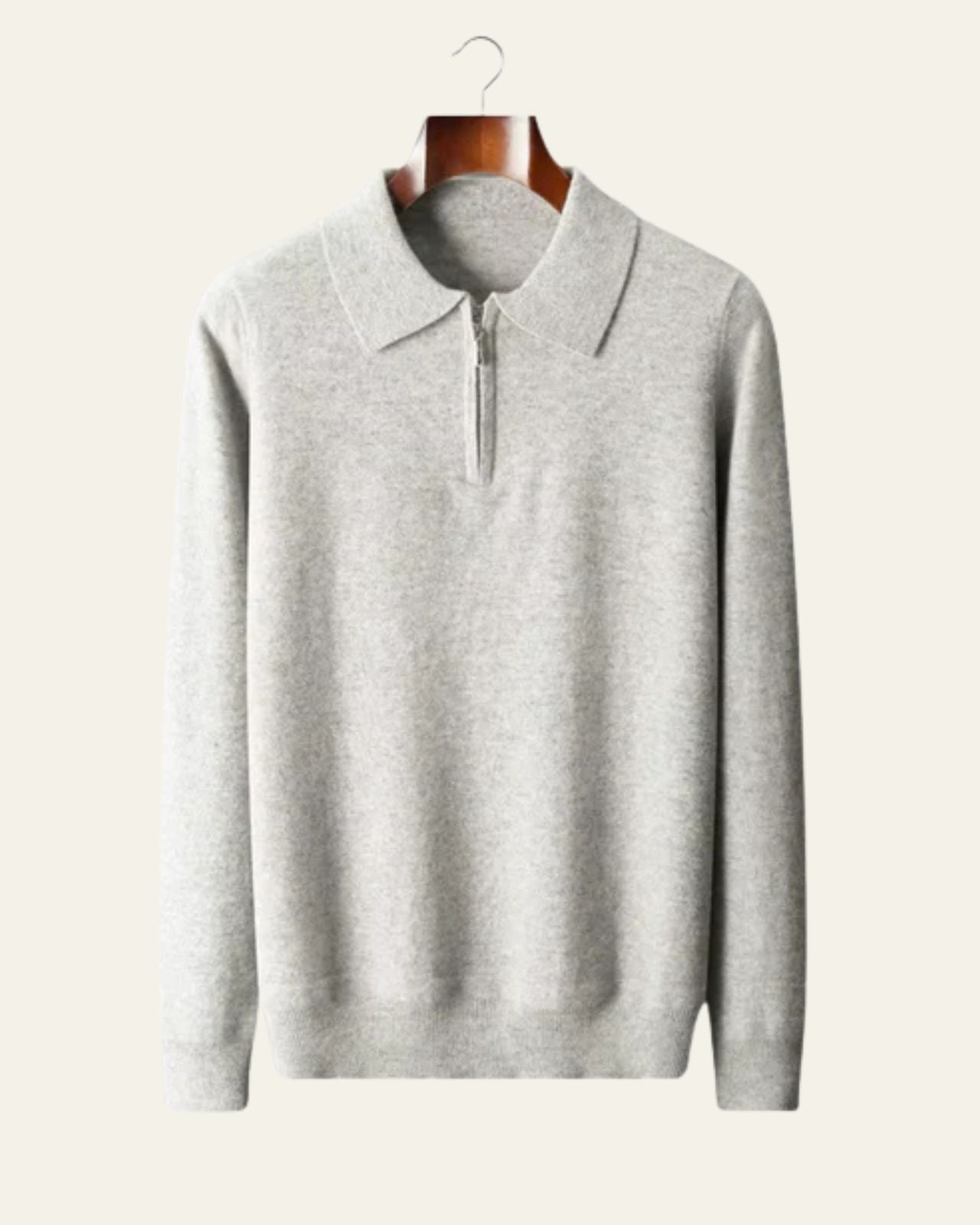 Aurazio Polo in Lana Merino con Zip da Uomo