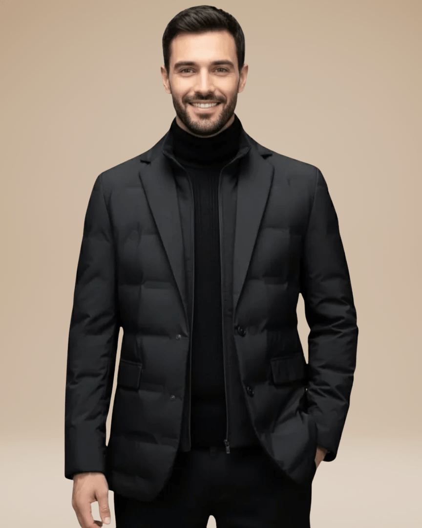 Aurazio Uomo Giacca Sartoriale Imbottita Elegante Confortevole Termica Leggera Invernale