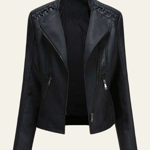 Aurazio Giacca in Pelle Vegana Rosa Cipria per Donne