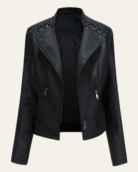 Aurazio Giacca in Pelle Vegana Rosa Cipria per Donne