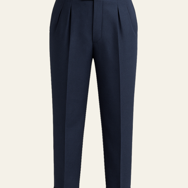 Pantaloni Uomo a Pieghe in Lino e Cotone Traspiranti Comodi