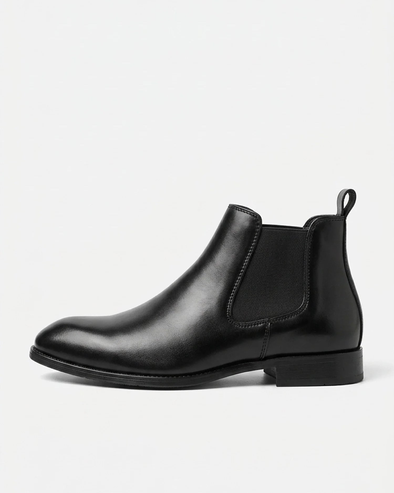 Stivaletti Chelsea Uomo Effetto Pelle Lisci Tacco Basso Slip-On
