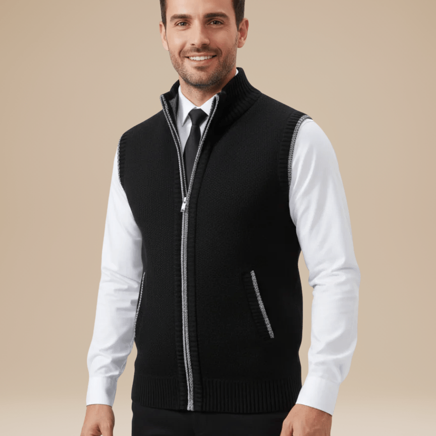 Aurazio Gilet In Maglia Uomo Lana Mista Leggero Caldo Versatile Per Camicie E T Shirt