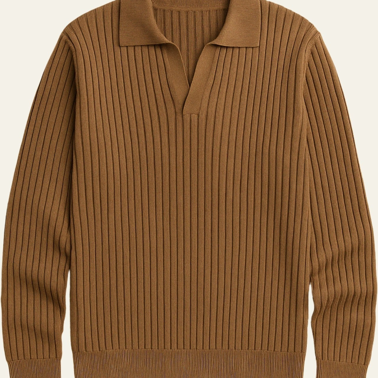 Aurazio Polo in maglia a coste in misto lana per uomo