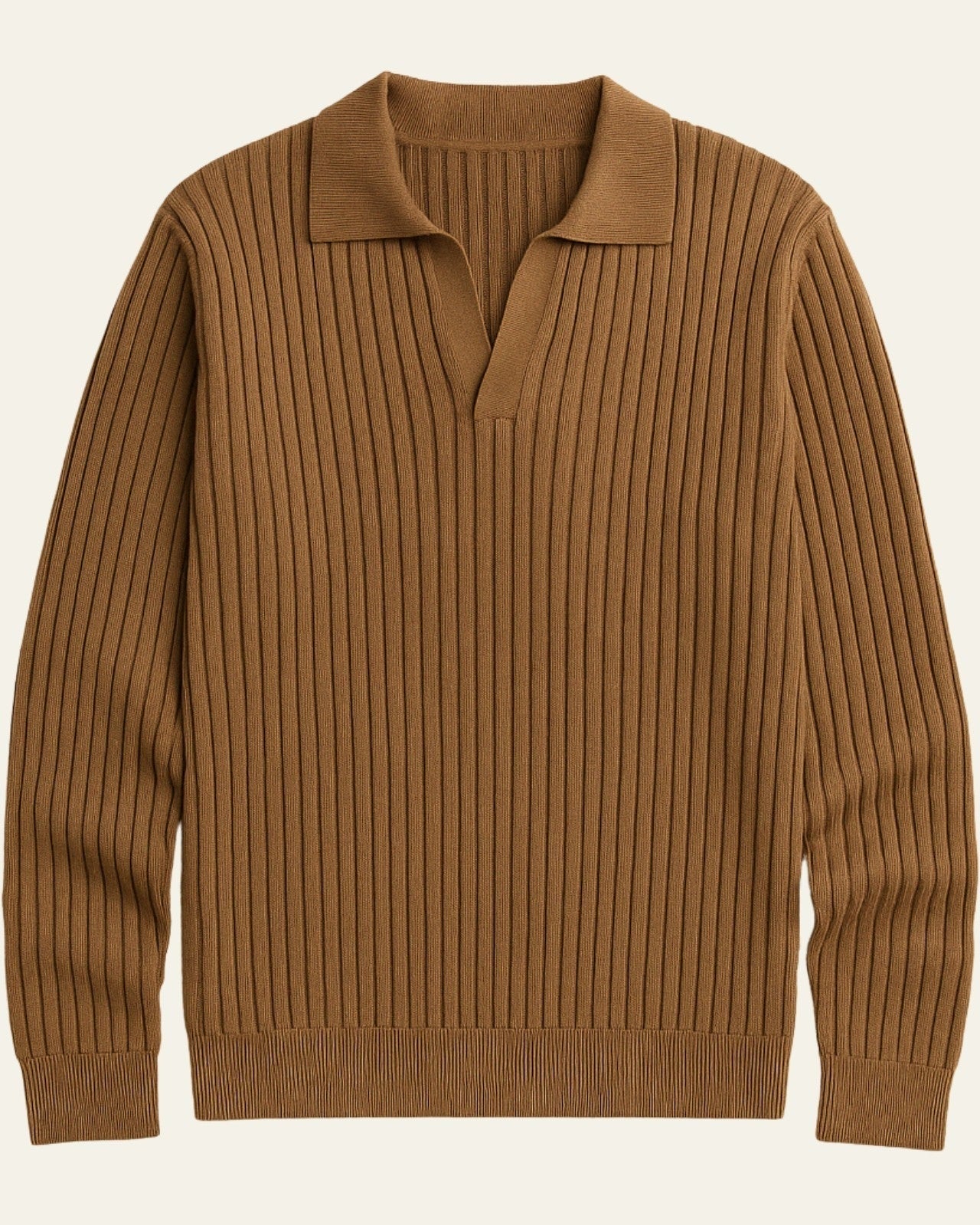 Aurazio Polo in maglia a coste in misto lana per uomo