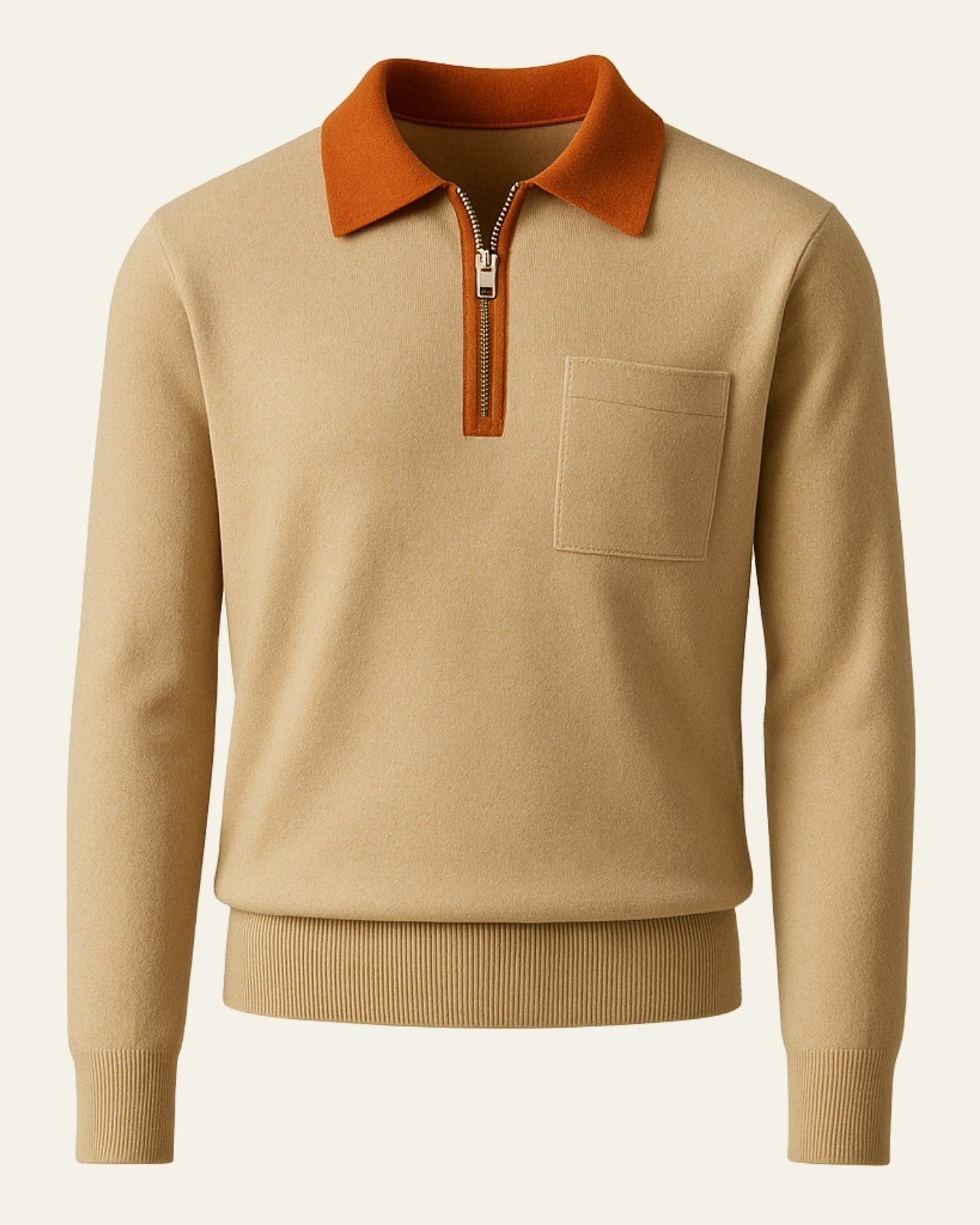 Aurazio Maglione in cashmere con zip da uomo