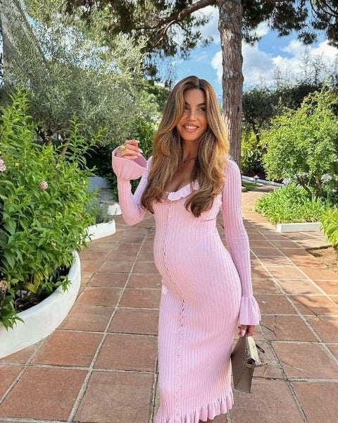 Aurazio Vestito Midi in Maglia a Coste da Donna