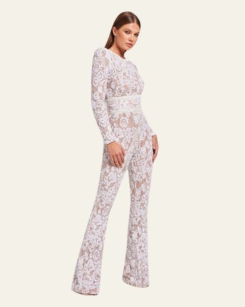 Aurazio Tuta in pizzo ricamato elegante da donna