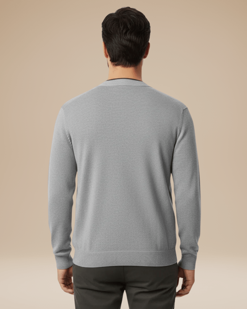 Aurazio Cardigan Uomo Misto Cashmere Elegante Scollo A V Bottoni Comfort Tutto Il Giorno