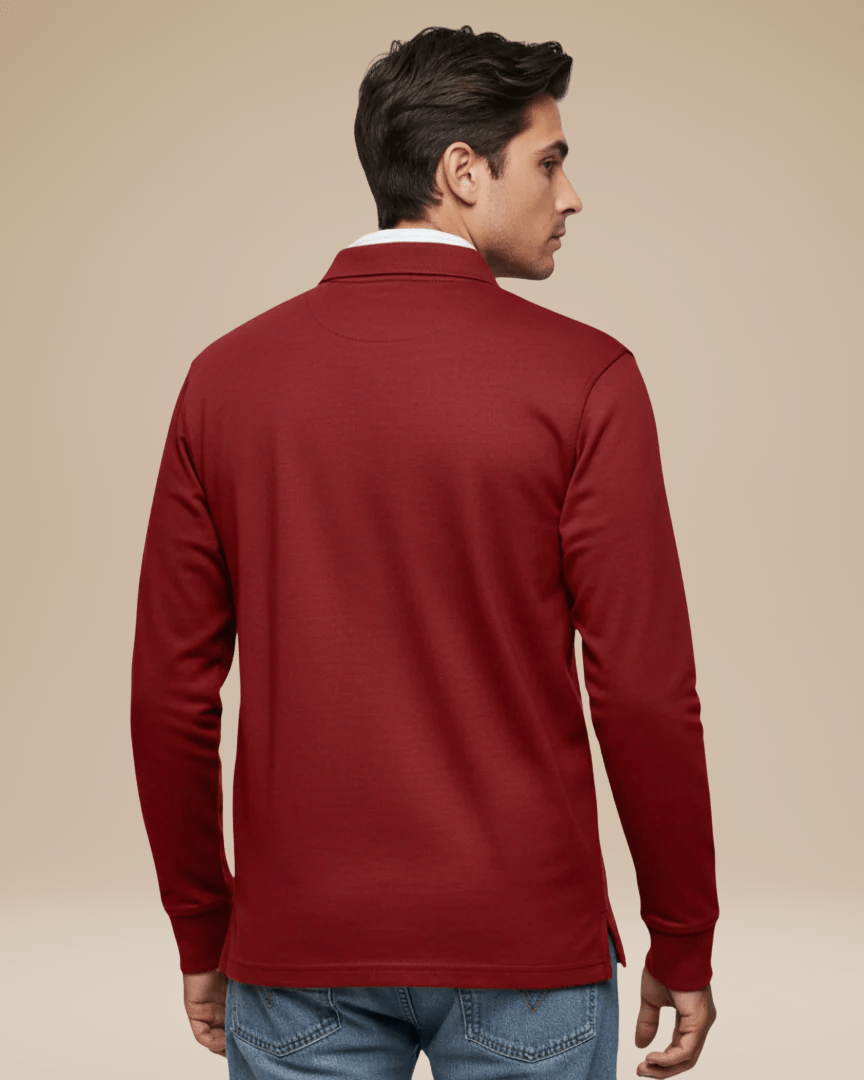 Aurazio Polo Cotone Premium Uomo Maniche Lunghe Comfort Tutto Il Giorno Stile Senza Sforzo Lavoro