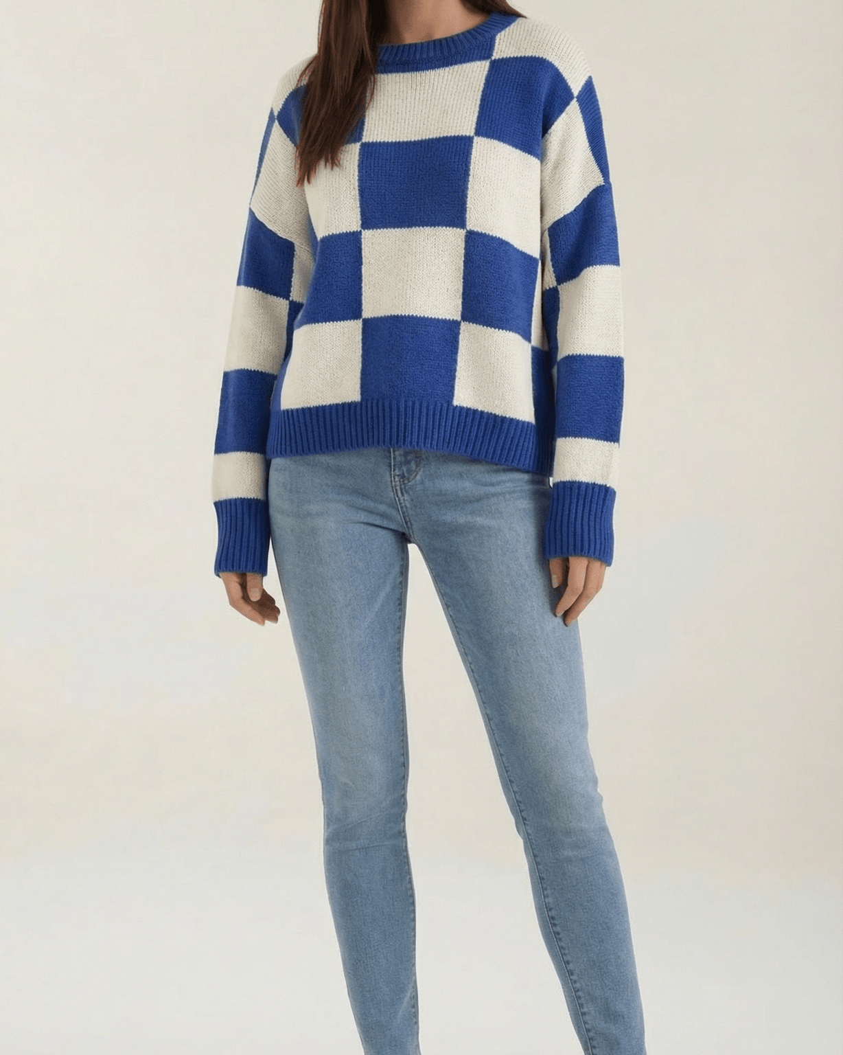 Aurazio Maglione a Quadri Checkered da Donna