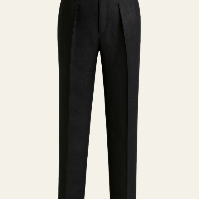 Aurazio Pantaloni in lino a pieghe da uomo