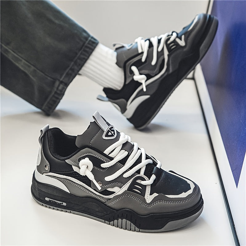 Sneakers Uomo Urbane Motivo Geometrico Tomaia in PU Suola in Gomma