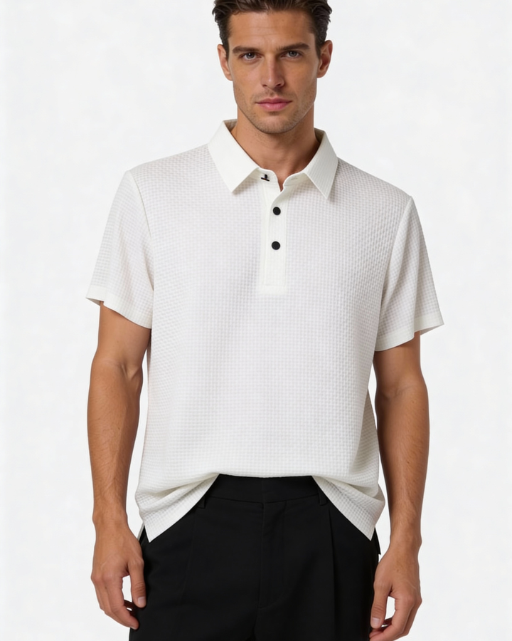 Aurazio Polo Piqué da Uomo Leggero e Traspirante