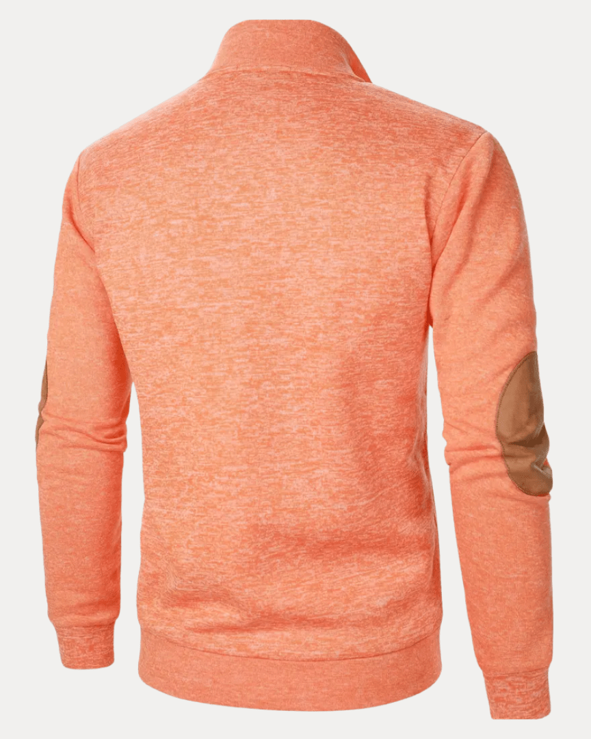 Aurazio Maglione Uomo Con Toppe Gomiti Caldo Morbido Collo Mock Versatile Stile Moderno