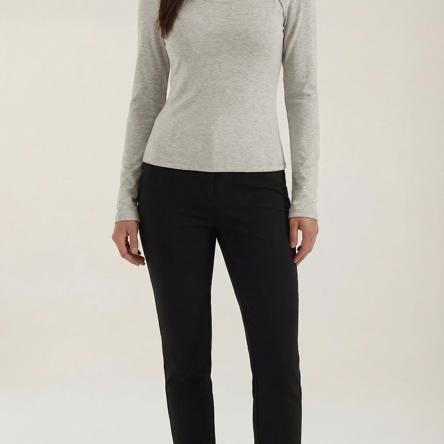 Aurazio Maglia a Maniche Lunghe con Tagli da Donna