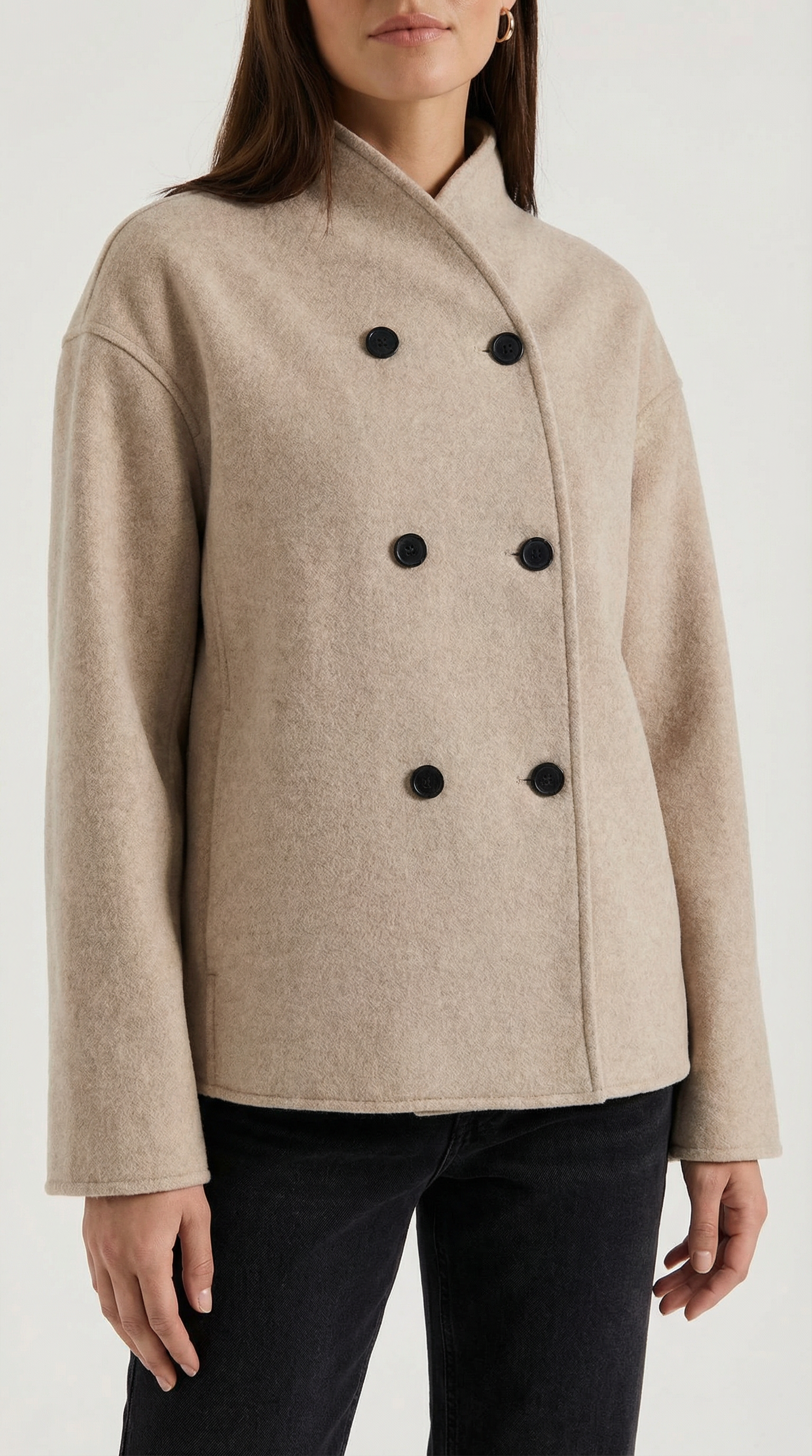 Aurazio Giacca Oversize con Bottoni da Donna