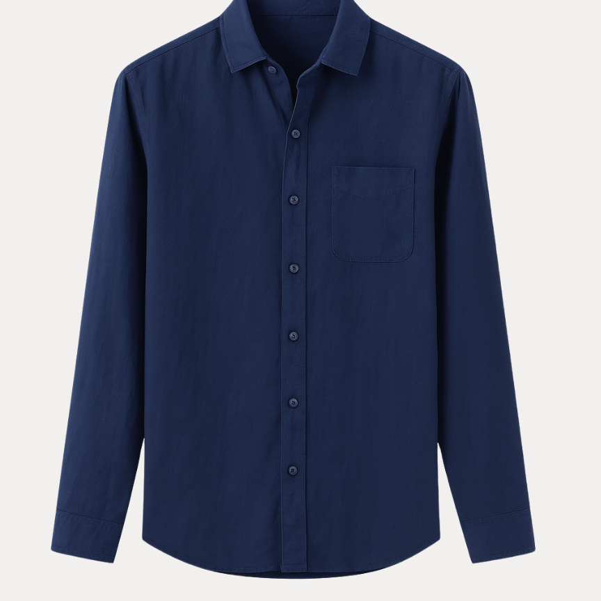 Aurazio Camicia Uomo Maniche Lunghe Leggera Traspirante