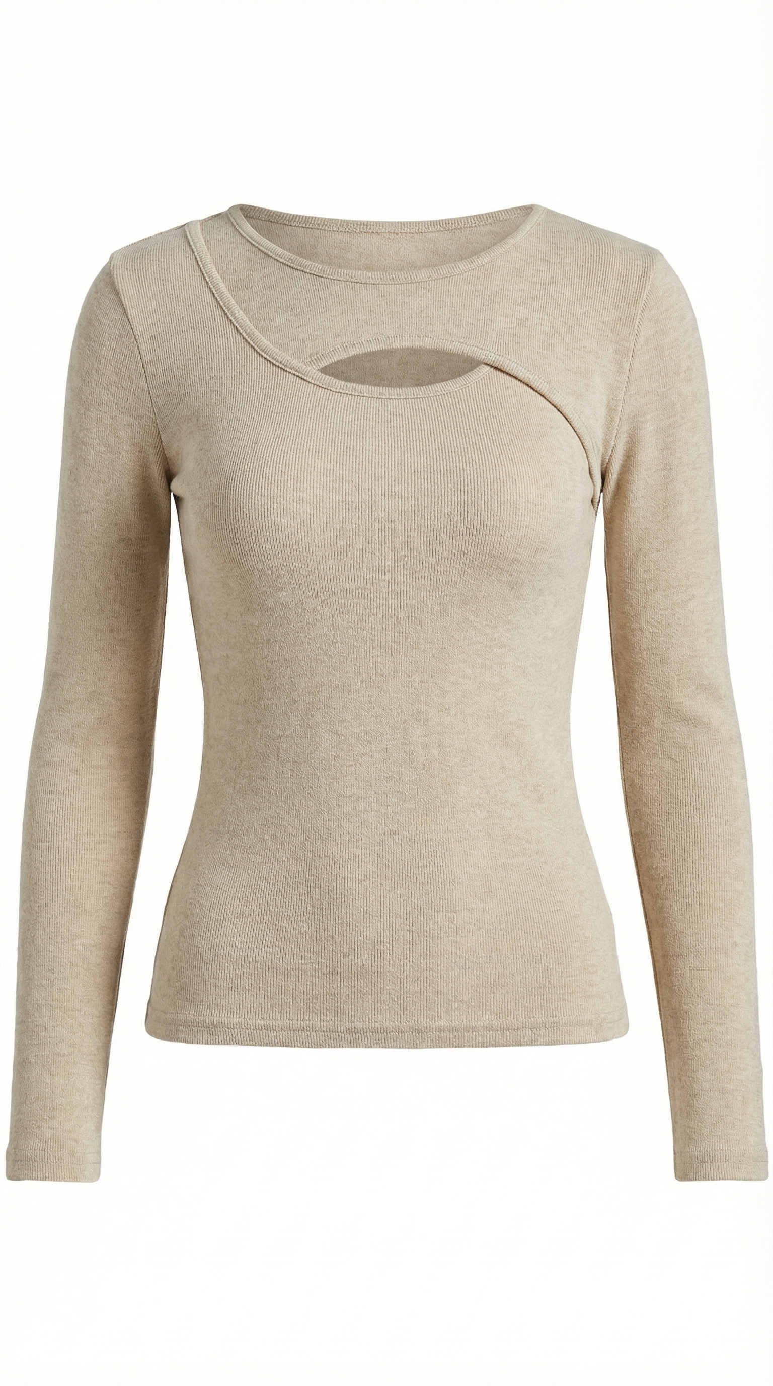 Aurazio Maglia a Maniche Lunghe con Tagli da Donna