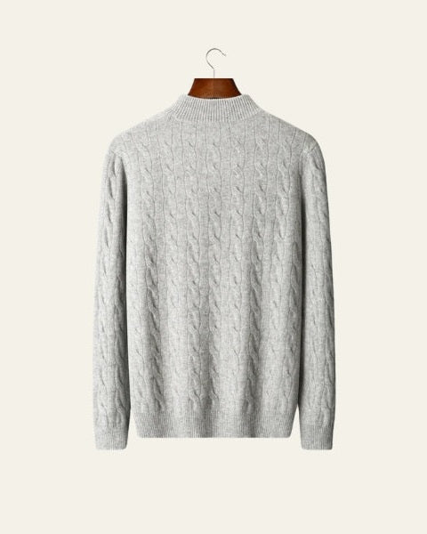 Aurazio Maglione in Lana Merino con Zip da uomo