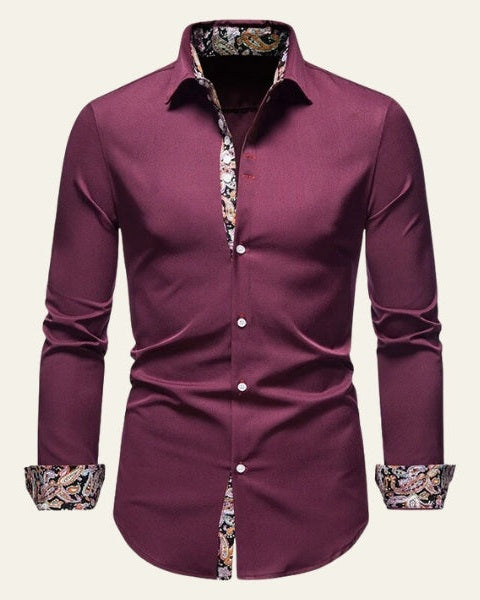 Aurazio Camicia a Bottoni Bordo Contrasto da Uomo