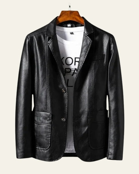 Aurazio Blazer In Pelle Vegana Moderno Per Uomo