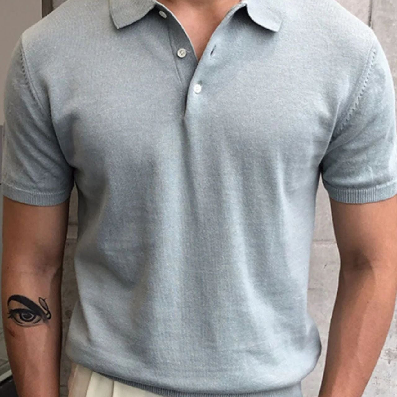 Aurazio Polo in cotone lavorato a maglia per uomo