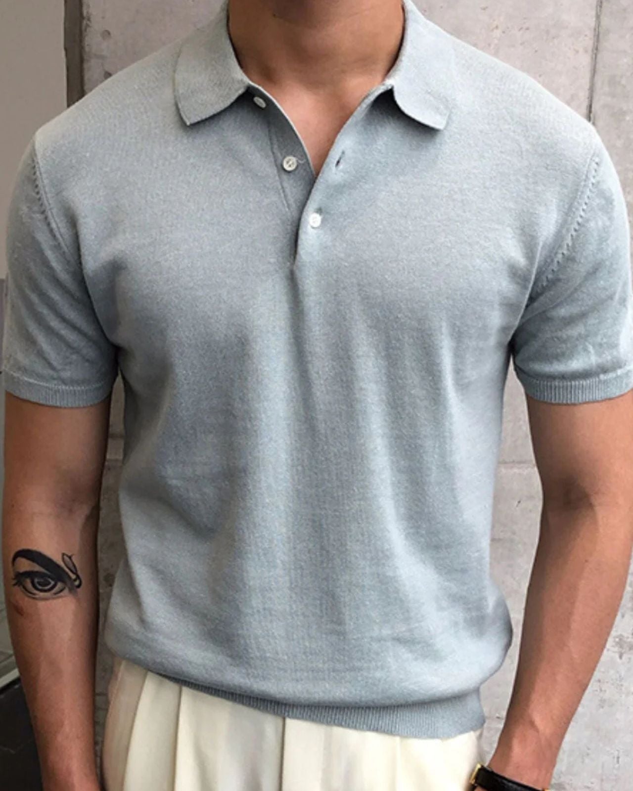 Aurazio Polo in cotone lavorato a maglia per uomo