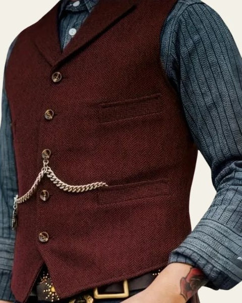 Aurazio Gilet in Tweed Classico per uomo