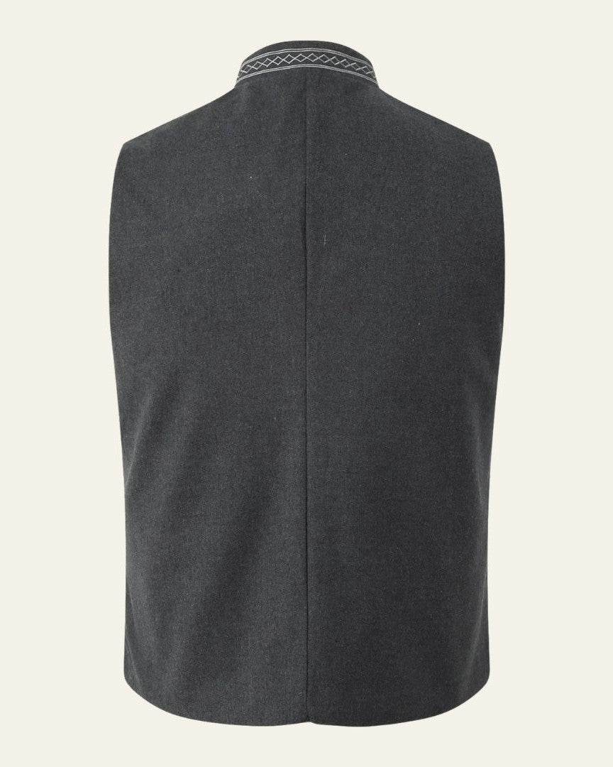 Aurazio Gilet Bottonato in Tessuto Heritage da Uomo