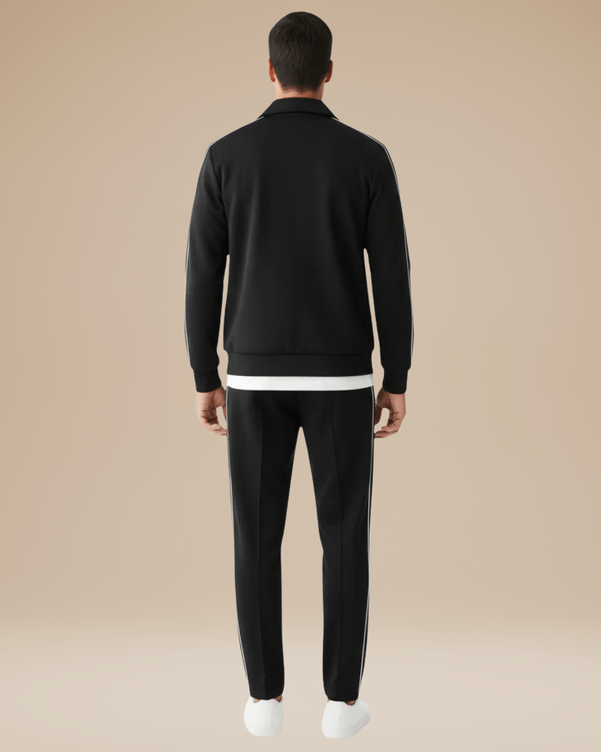 Aurazio Set Sportivo Uomo Moderno Confortevole Giacca Zip Frontale Colletto Classico