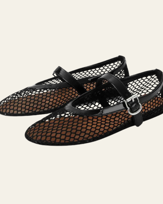 Aurazio Scarpe Mary Jane in mesh da donna