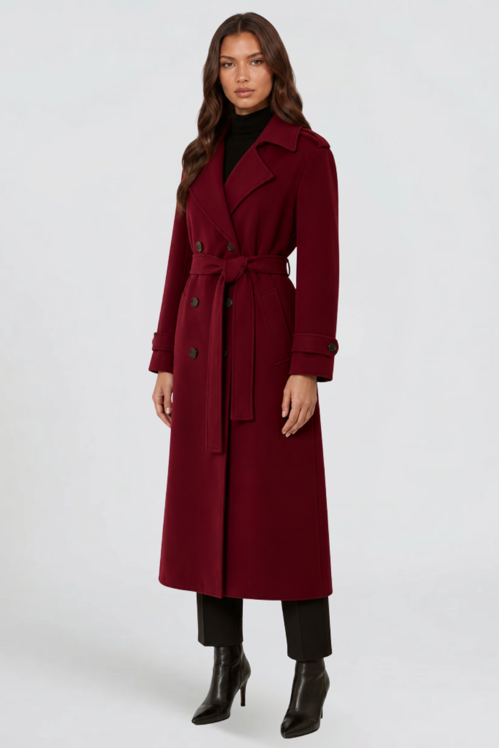 Trench Donna Lungo in Lana Doppiopetto Sartoriale