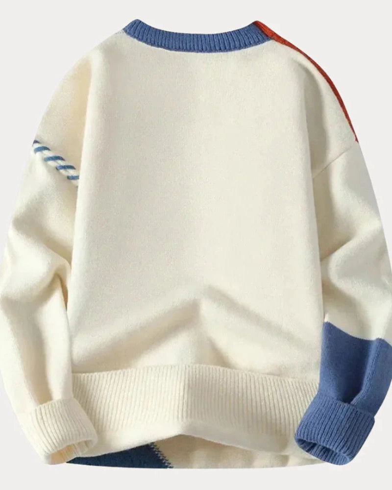 Aurazio Maglione Patchwork Treccie Caldo Donna Chic