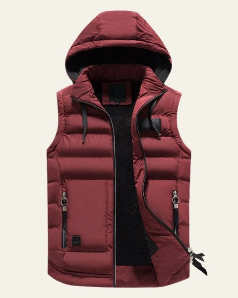 Aurazio Gilet imbottito con cappuccio da uomo