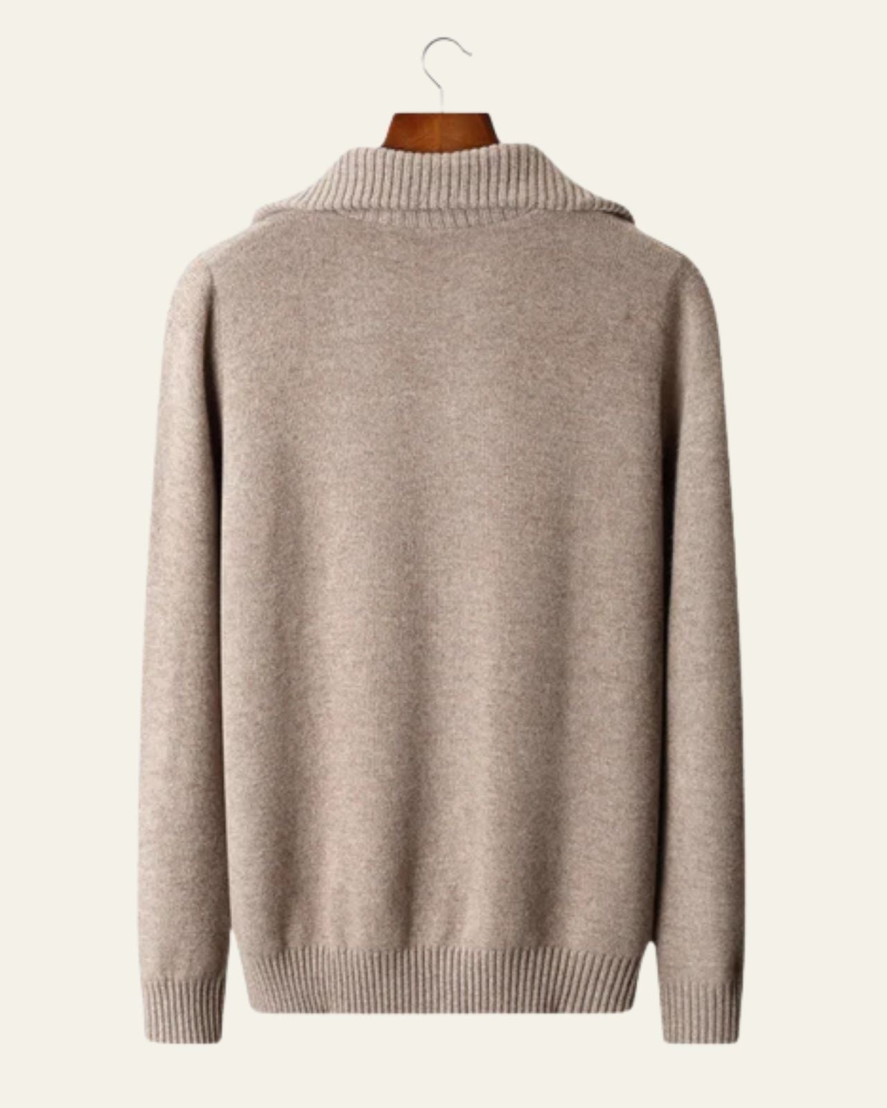 Aurazio Maglione in Lana Merino Extrafine con Zip a 1/4 da uomo