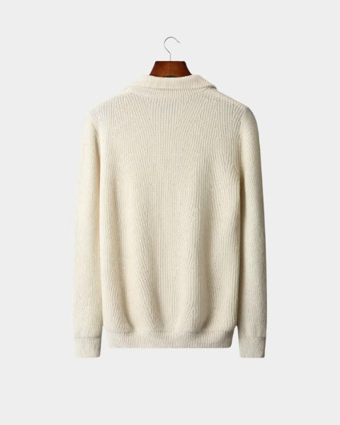 Aurazio Maglione in lana merino con zip da uomo