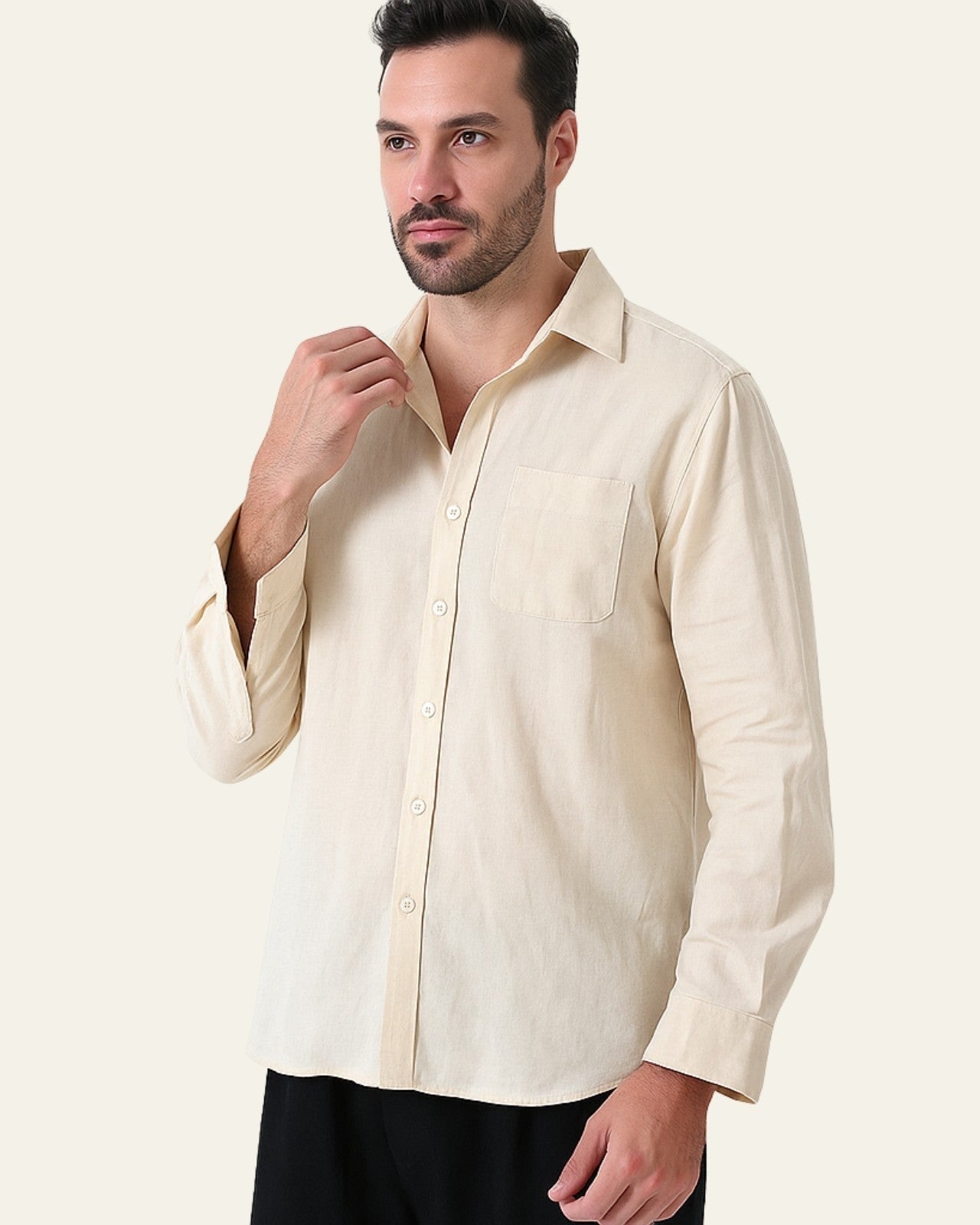 Aurazio Camicia di Lino Oversize per Uomo