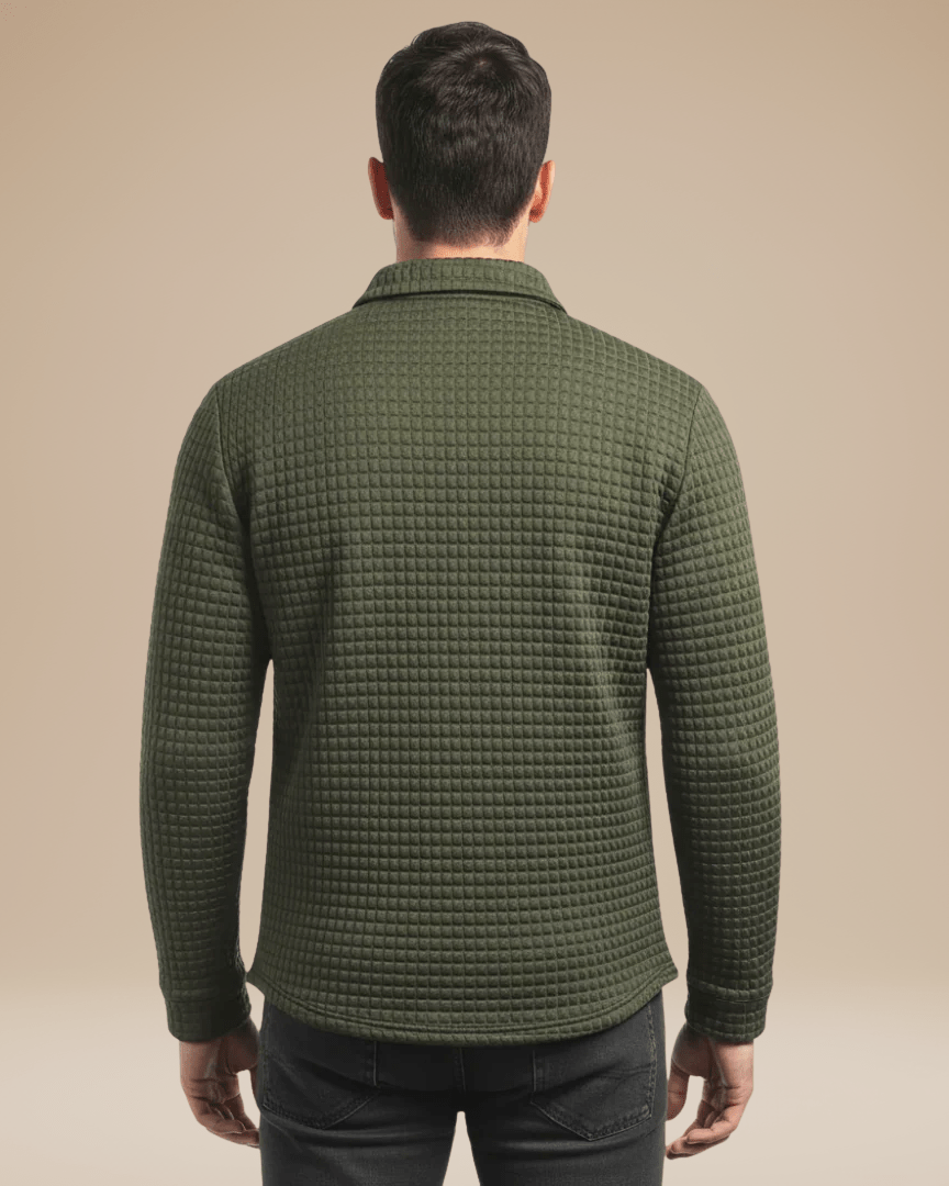 Aurazio Polo Uomo Maniche Lunghe In Maglia A Nido D Ape Calda Ed Elegante Traspirante E Comfort