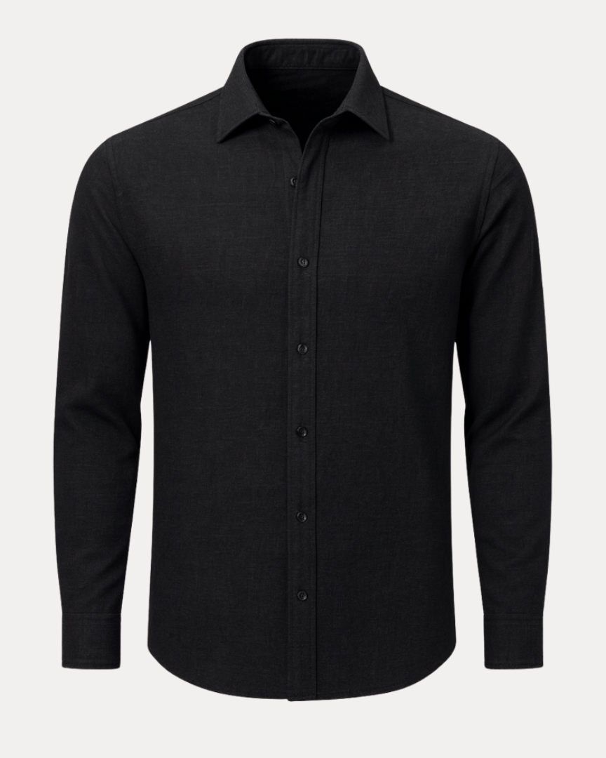 Aurazio Camicia Uomo Effetto Lino Traspirante Misto Lino Cotone Confortevole Leggera Vestibilità Regolare