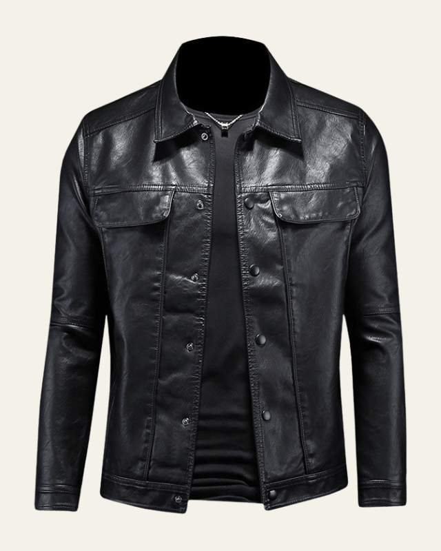 Aurazio Giacca biker in pelle vegana da uomo