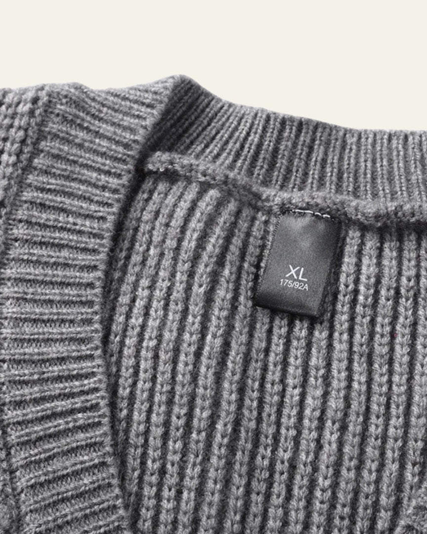 Aurazio Gilet di maglia a coste con scollo a V da uomo